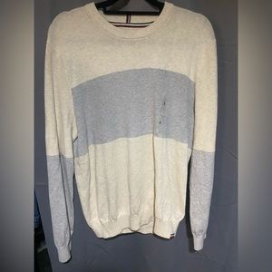NWT TOMMY HILFIGER - cream and gray men’s sweater - Large